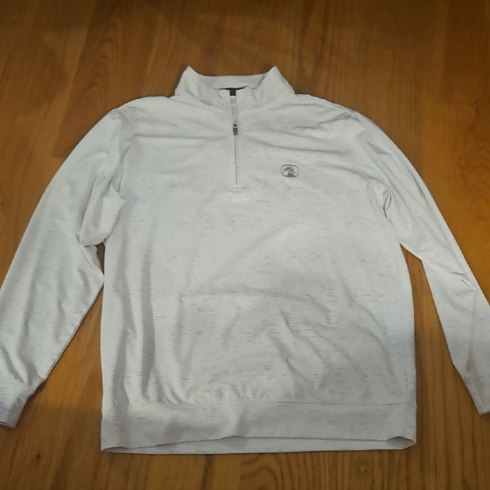 Men's White Quarter-Zip Sweater